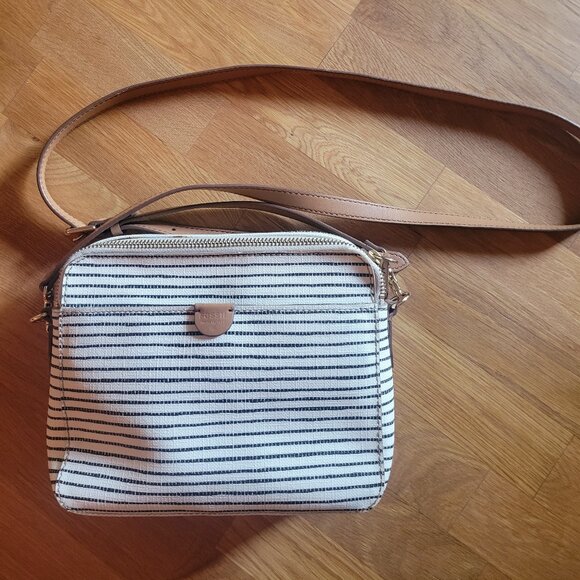 Fossil crossbody bag beige and black with than - Picture 1 of 6